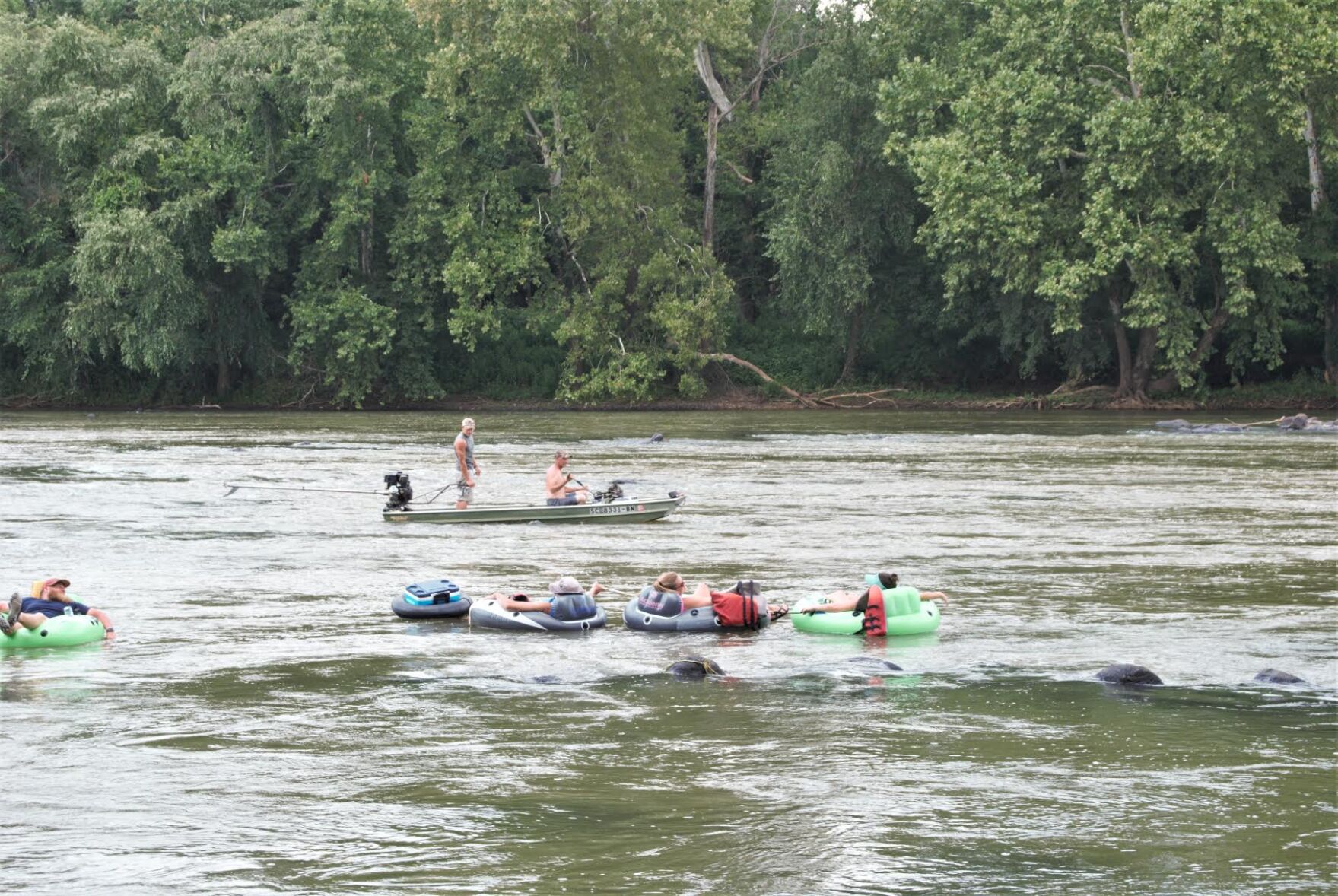 floating down the river